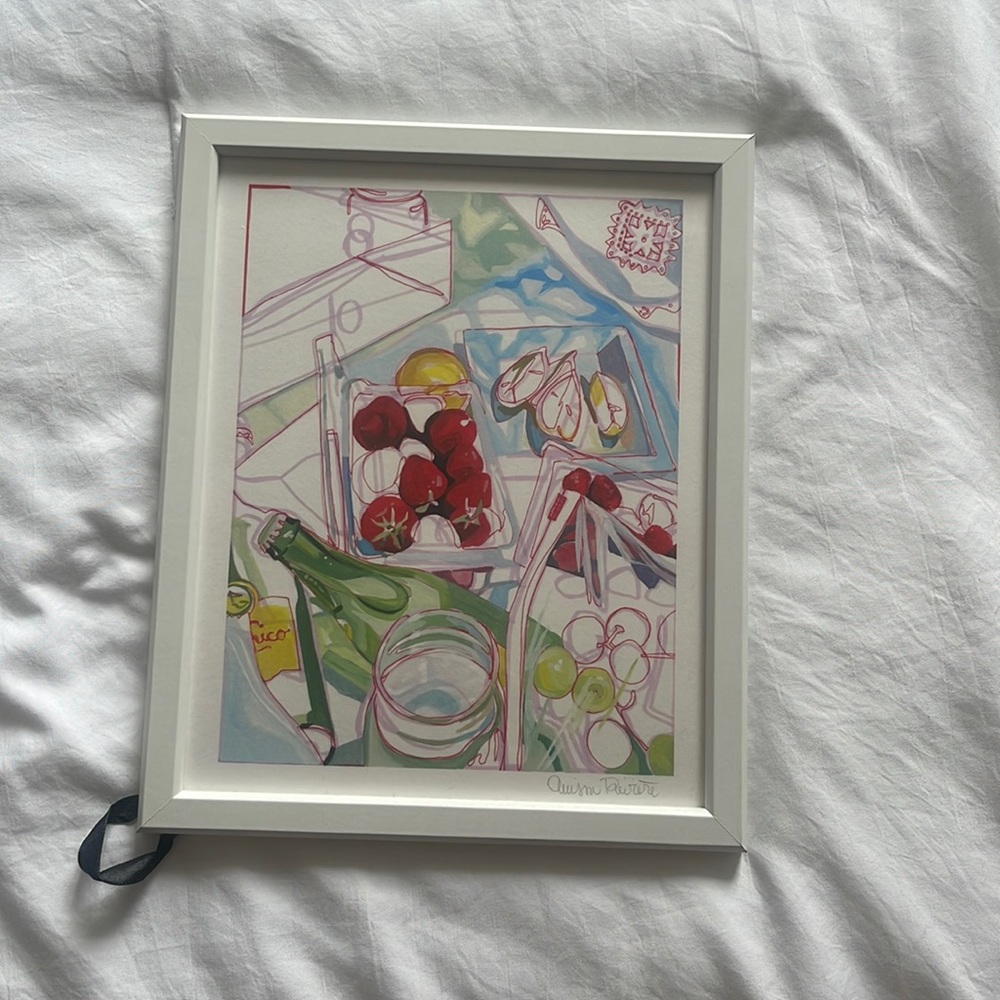 Art print in white frame (removable print)